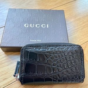 Gucci Genuine Crocodile Card Case Wallet